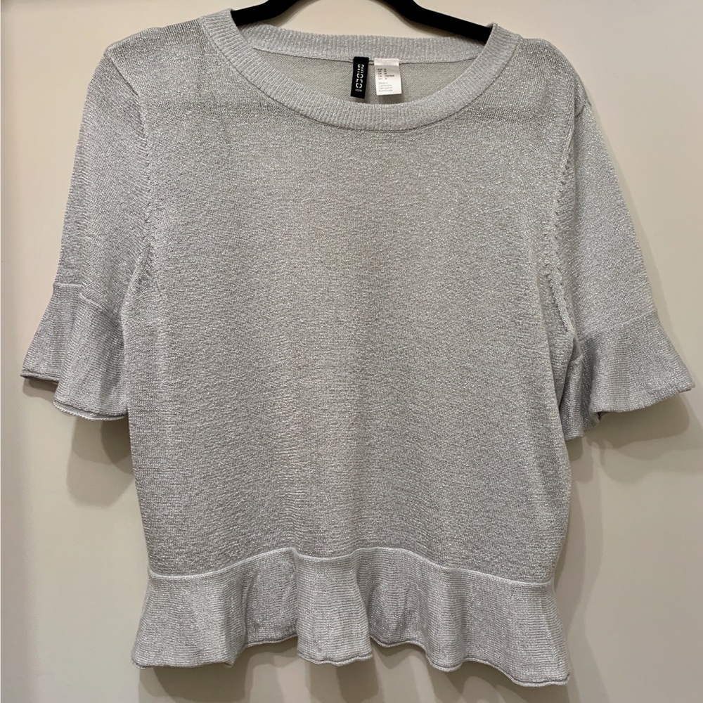 H&M Divided Silver Knit Top